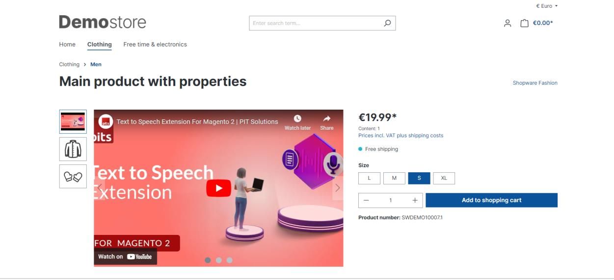 Product Detail YouTube/Vimeo Integration Plugin for Shopware 6