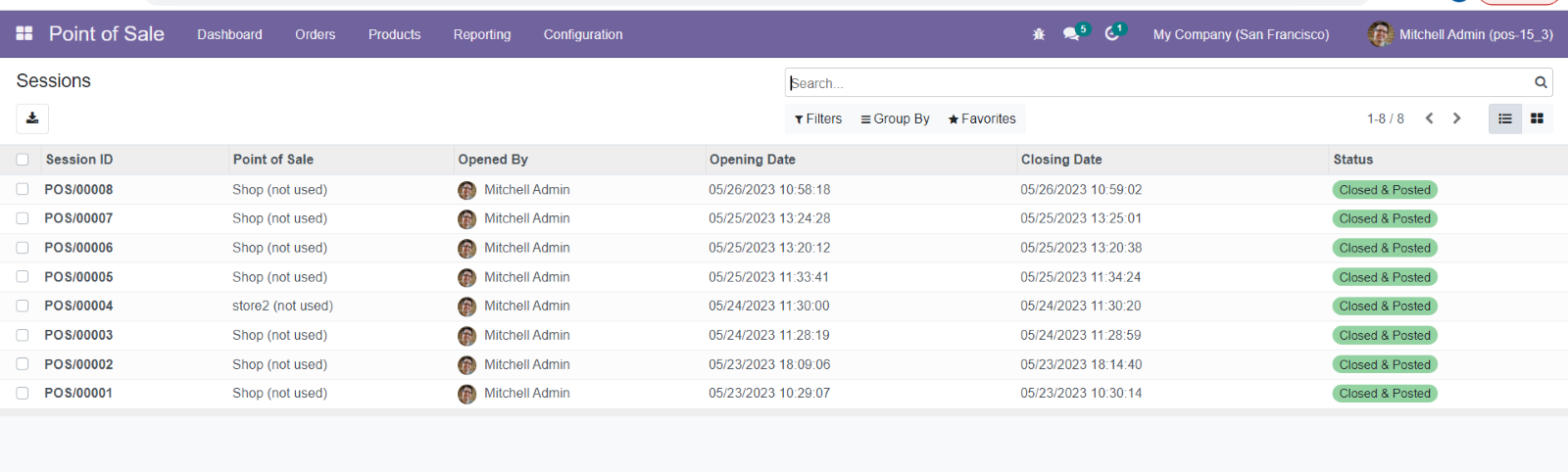 Odoo POS Inventory Report