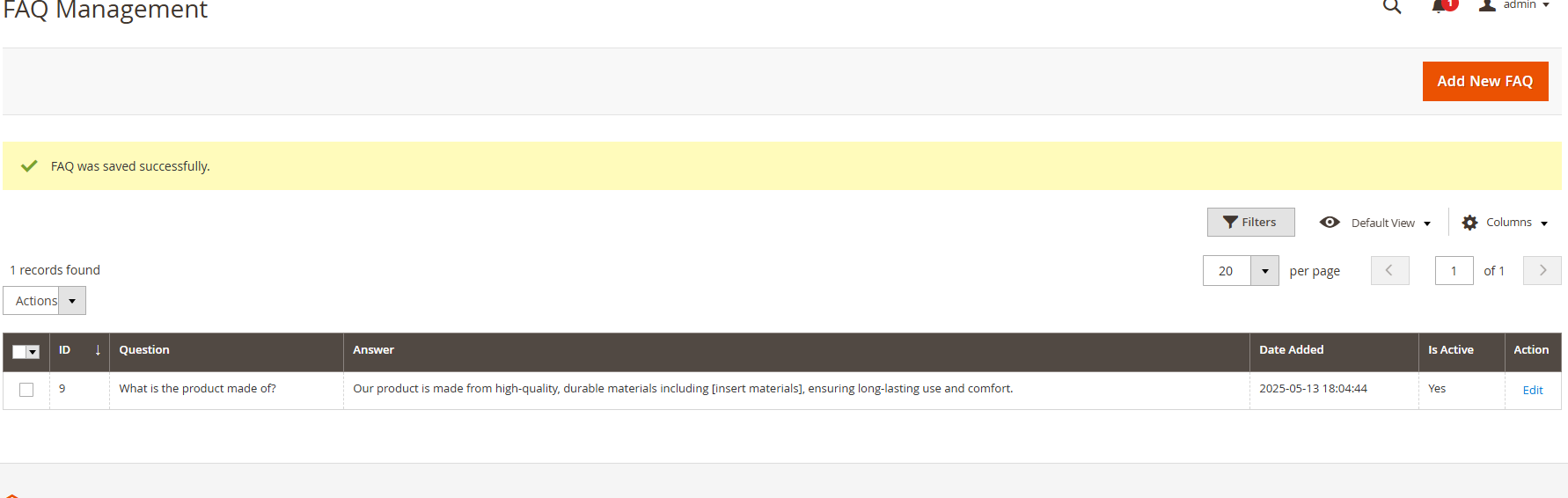 Product FAQ for Magento 2