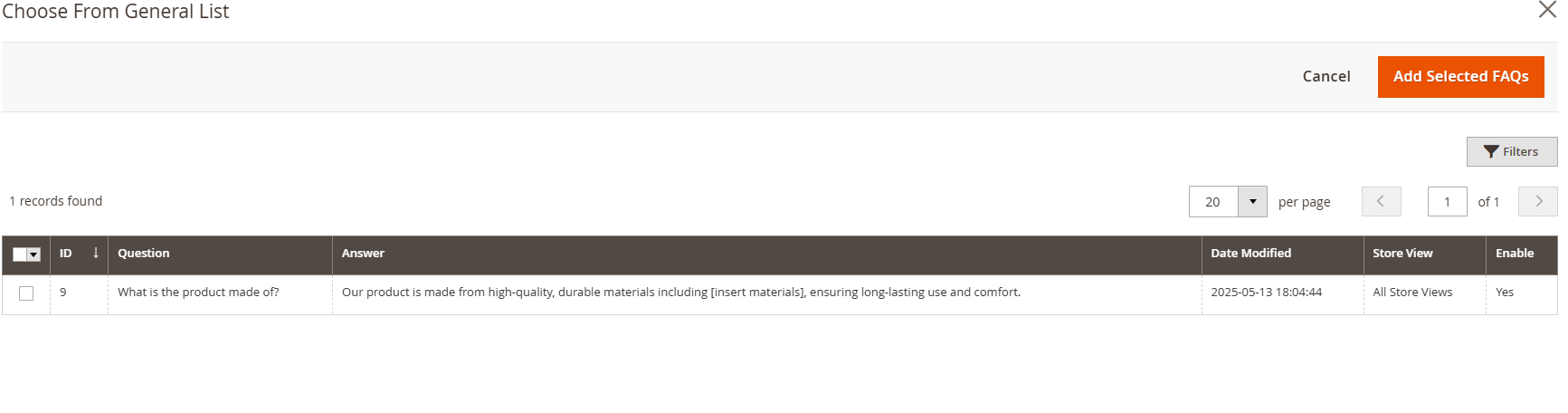 Product FAQ for Magento 2