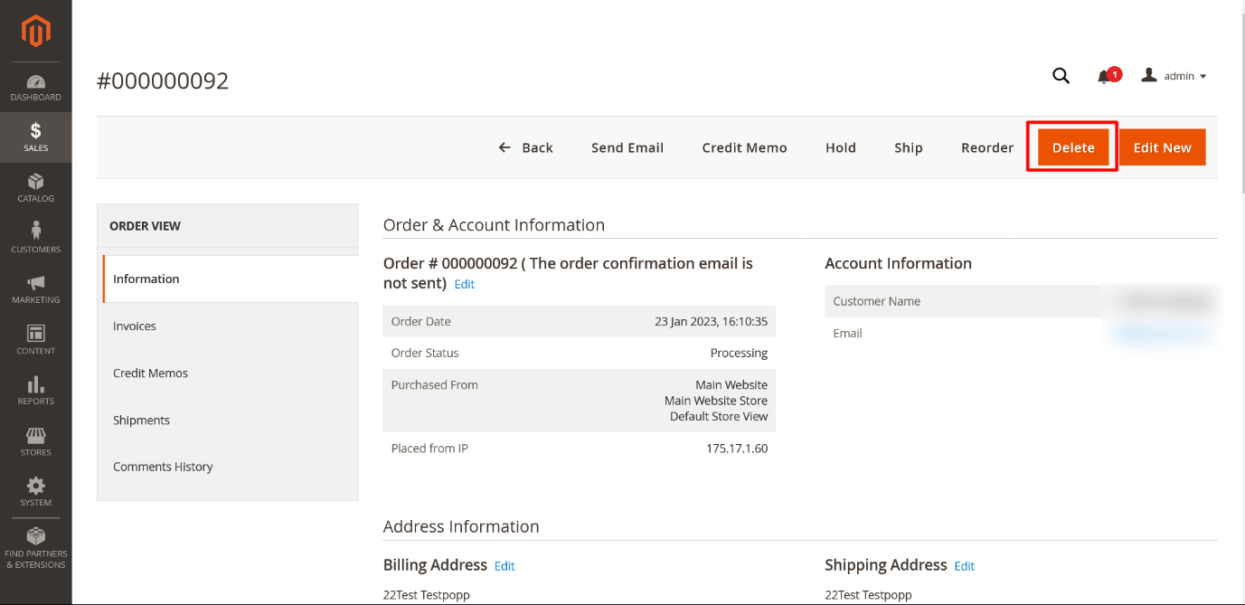 Edit Order for Magento2