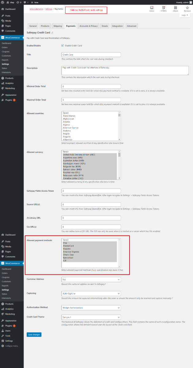 WordPress Saferpay Woocommerce Gateway