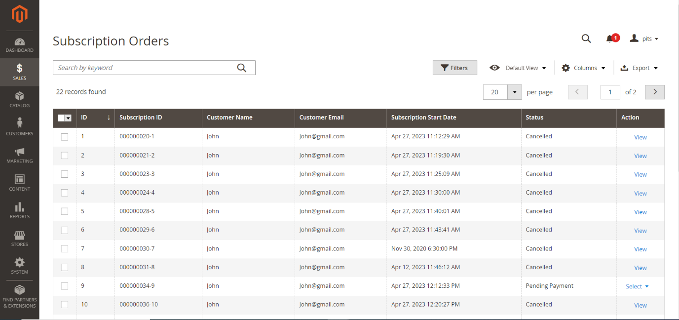 Abo-Zahlungen mit wallee für Magento 2