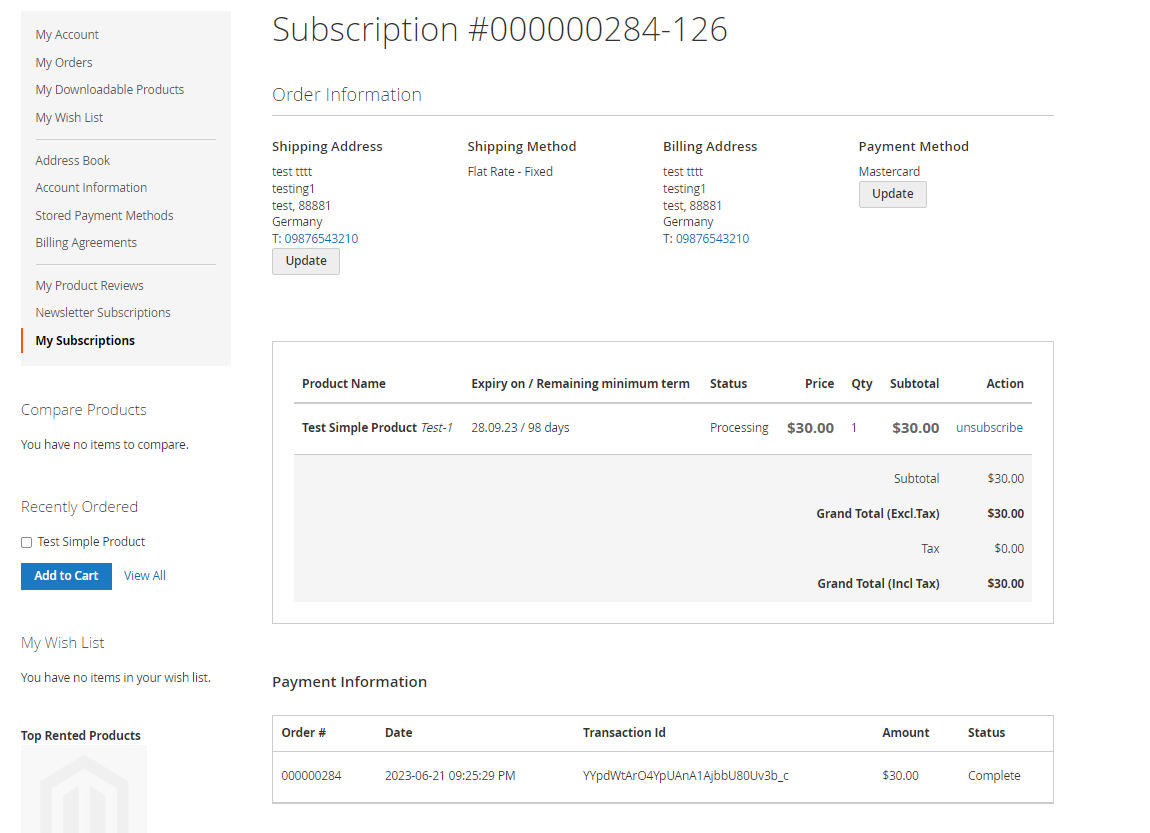 Abo-Zahlungen mit wallee für Magento 2