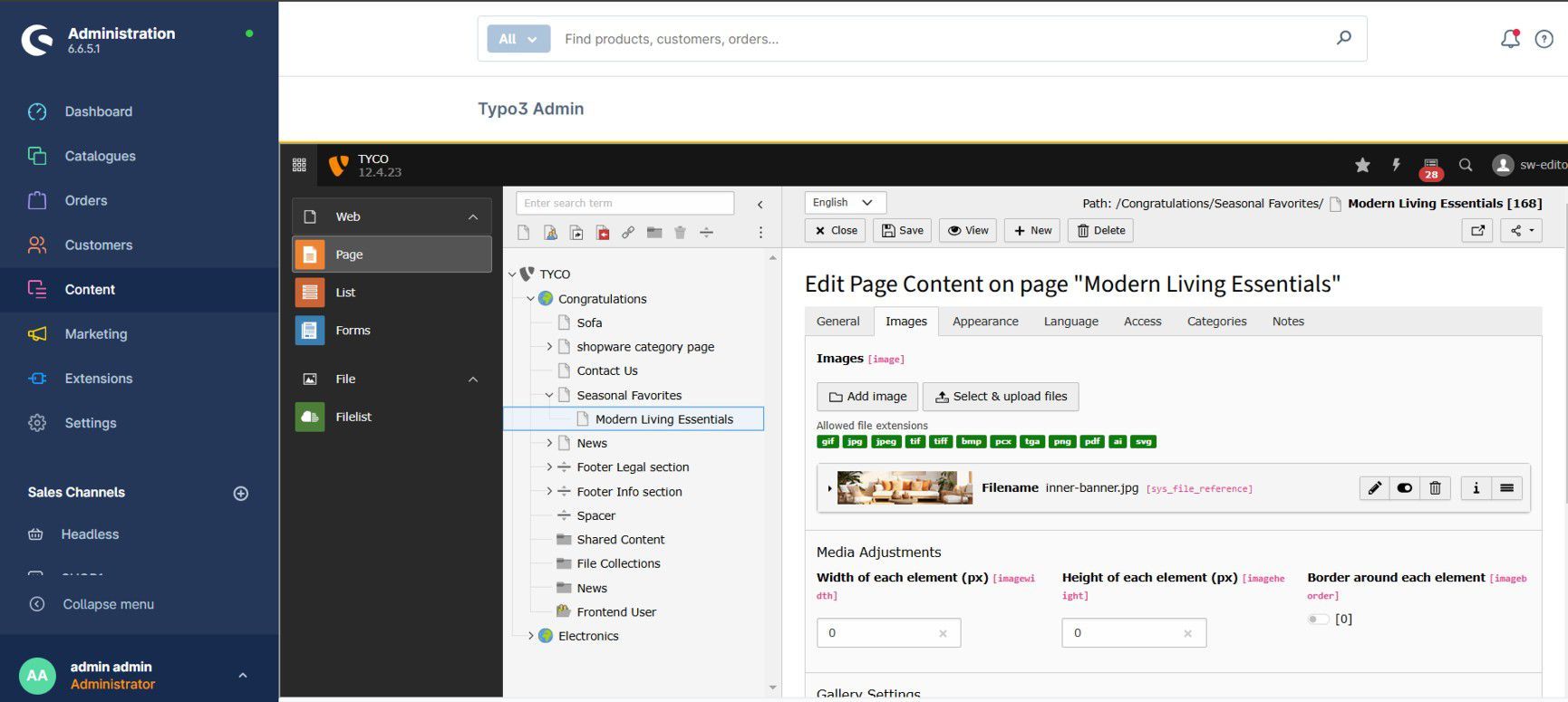 Shopware-TYPO3 Verbindung