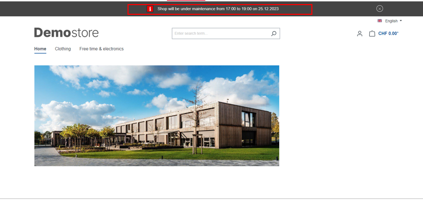 Information Message Banner for Shopware