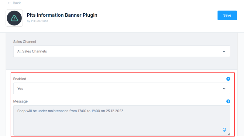 Information Message Banner for Shopware