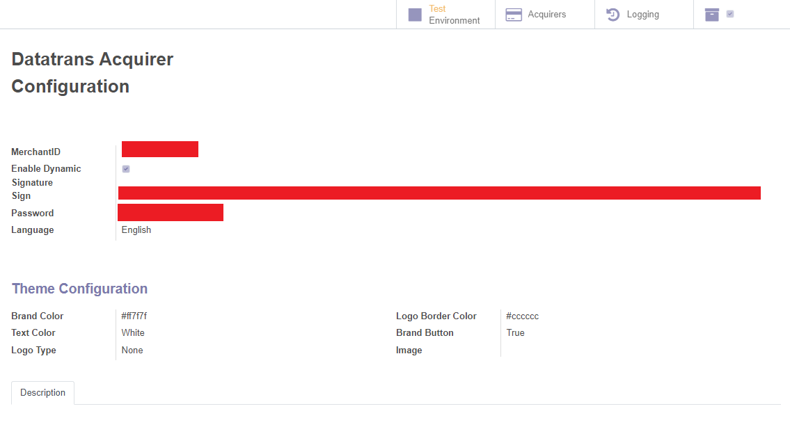 Odoo Datatrans Payment Provider