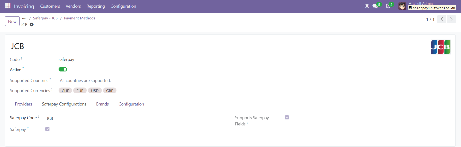 Odoo Saferpay Payment Provider Plugin
