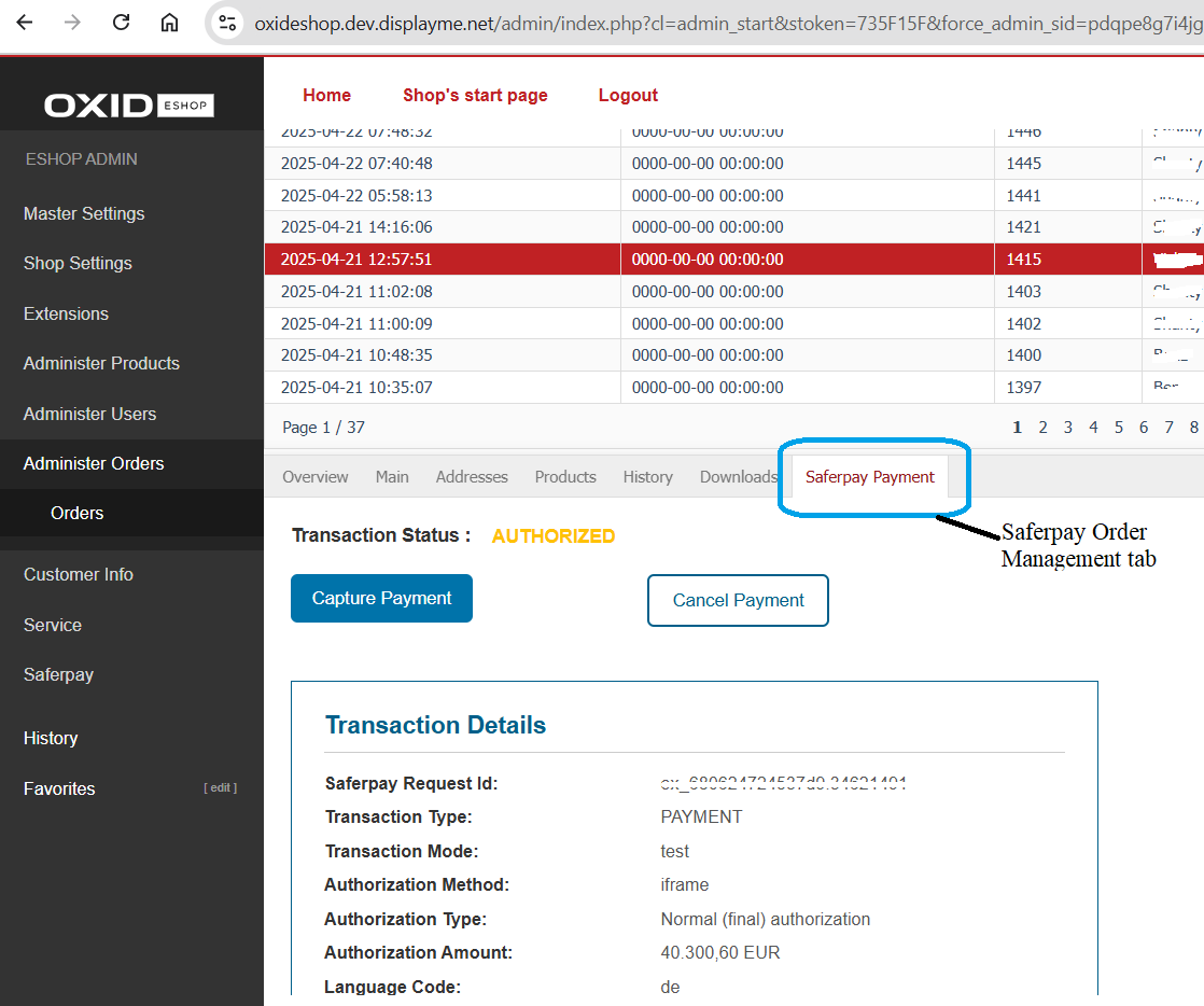 OXID eShop Saferpay Payment Plugin