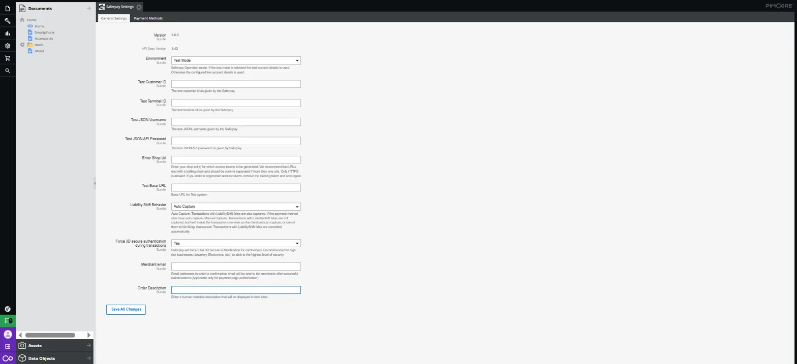 Pimcore Saferpay Zahlungsanbieter