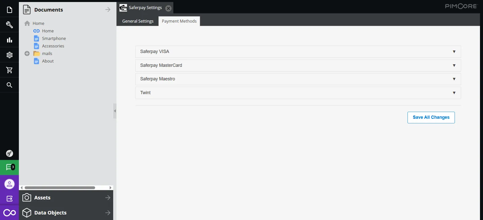 Pimcore Saferpay Zahlungsanbieter
