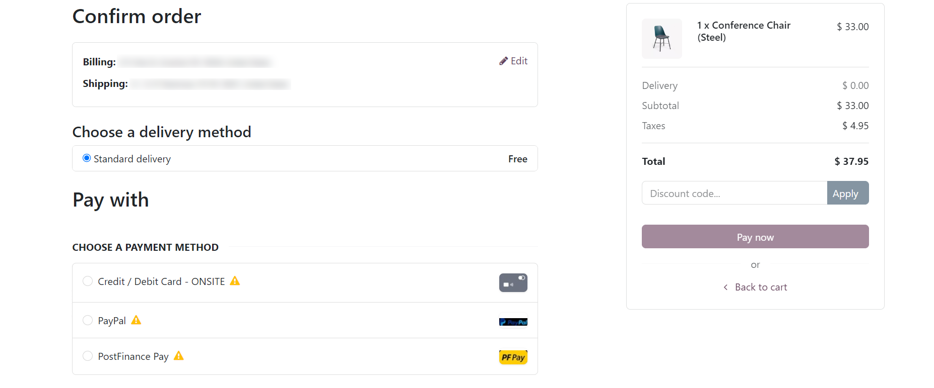 Odoo PostFinance Checkout Flex