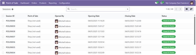 Odoo POS Inventory Report