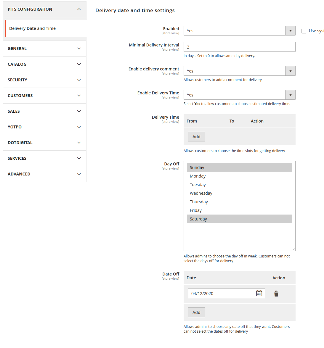 Magento 2 Lieferdatum und Uhrzeit Selektor Extension
