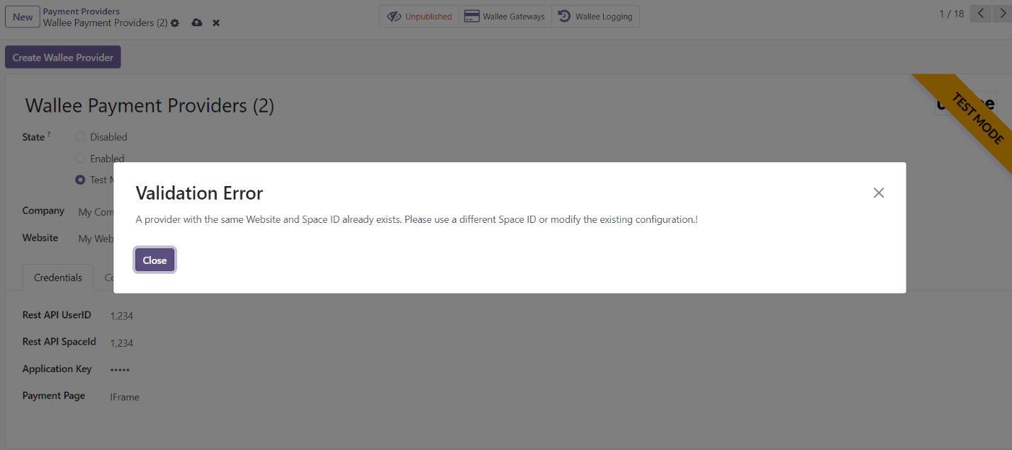 Odoo wallee Payment Provider