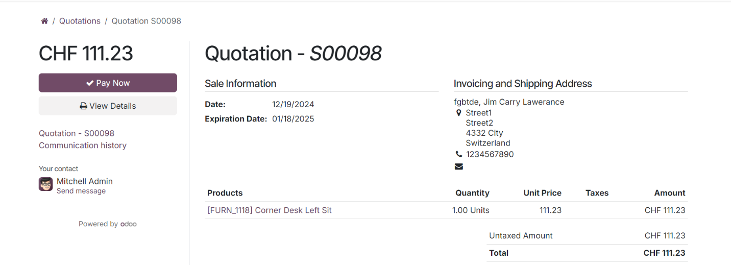 Odoo wallee Payment Provider