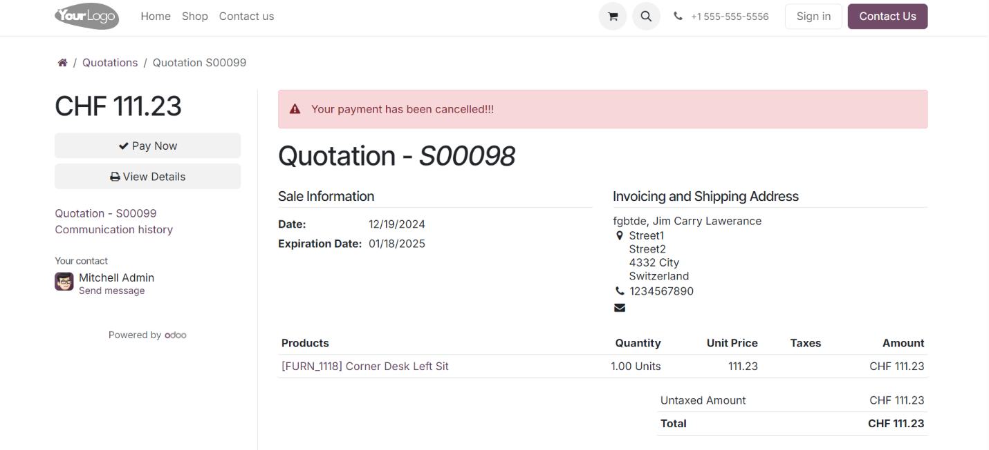 Odoo wallee Payment Provider