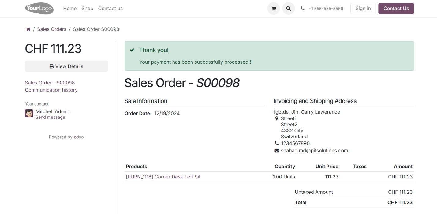 Odoo wallee Payment Provider