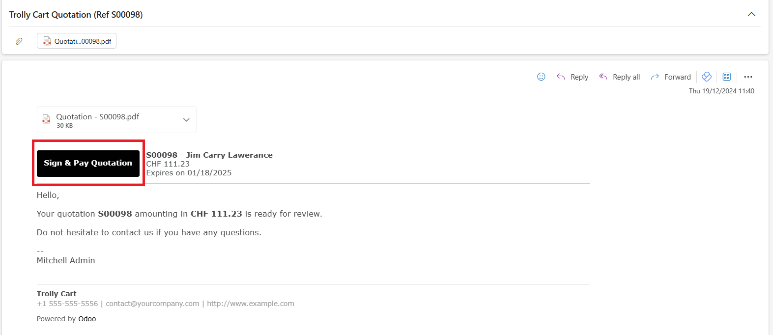 Odoo wallee Payment Provider