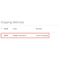 Magento 2 Cart Weight Shipping Price