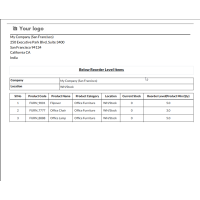 Odoo Inventory Report