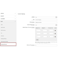Magento 2 Cart Weight Shipping Price